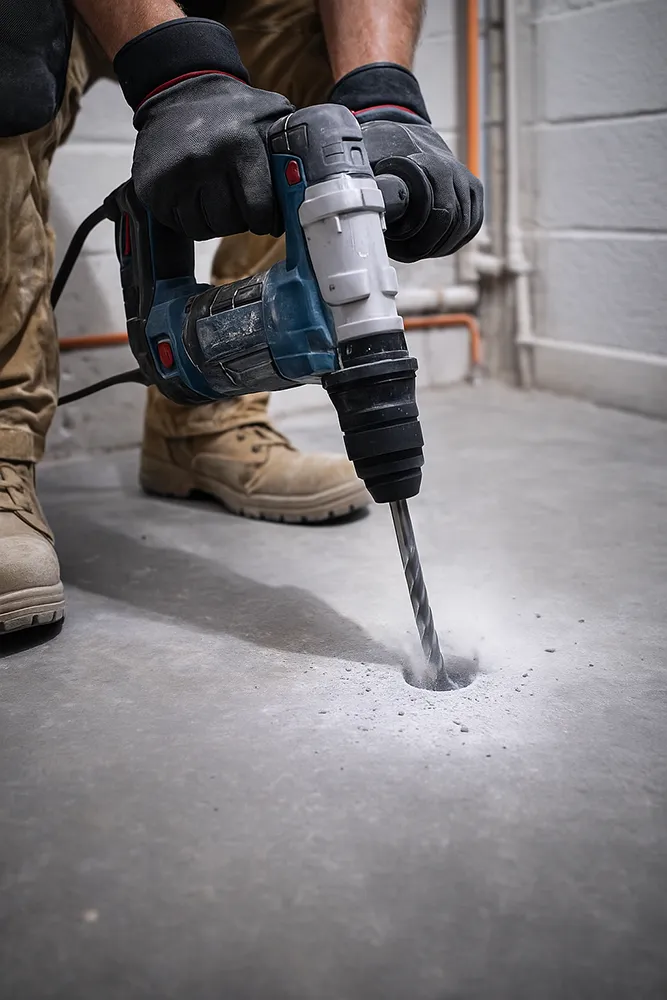 Drilling into concrete